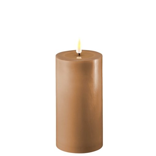 Caramel LED bloklys - Ø: 7,5 cm x 15 cm
